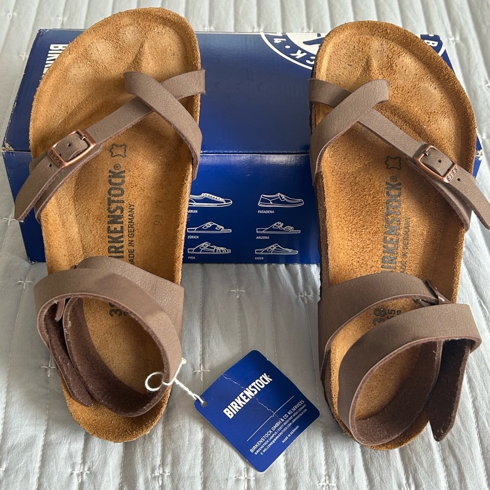 NWT worn once. Birkenstocks Mocha Brown Leather Yara Ankle BIRKENSTOCK Germany 7